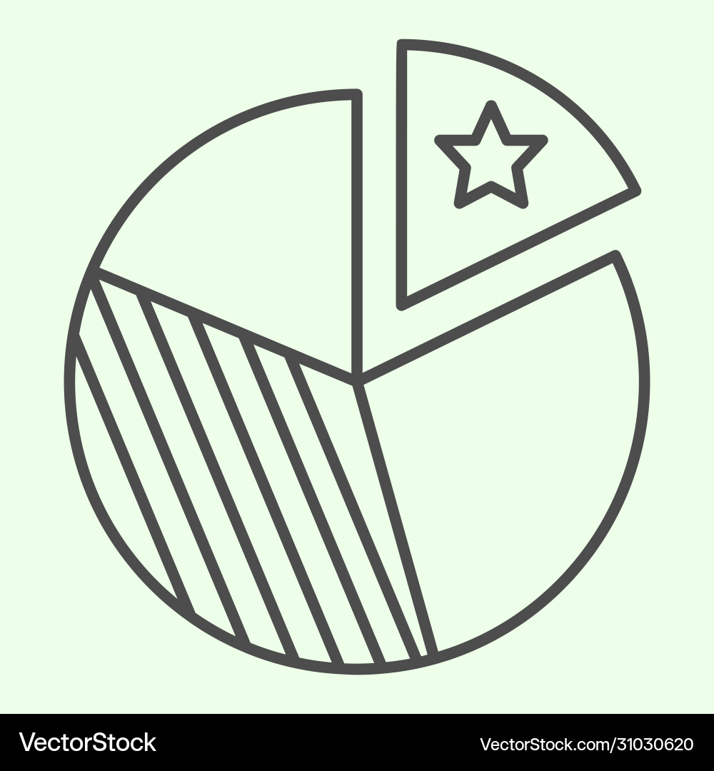 Diagram thin line icon pie chart with marked part Diagram thin line icon pie chart with marked part Vector Image