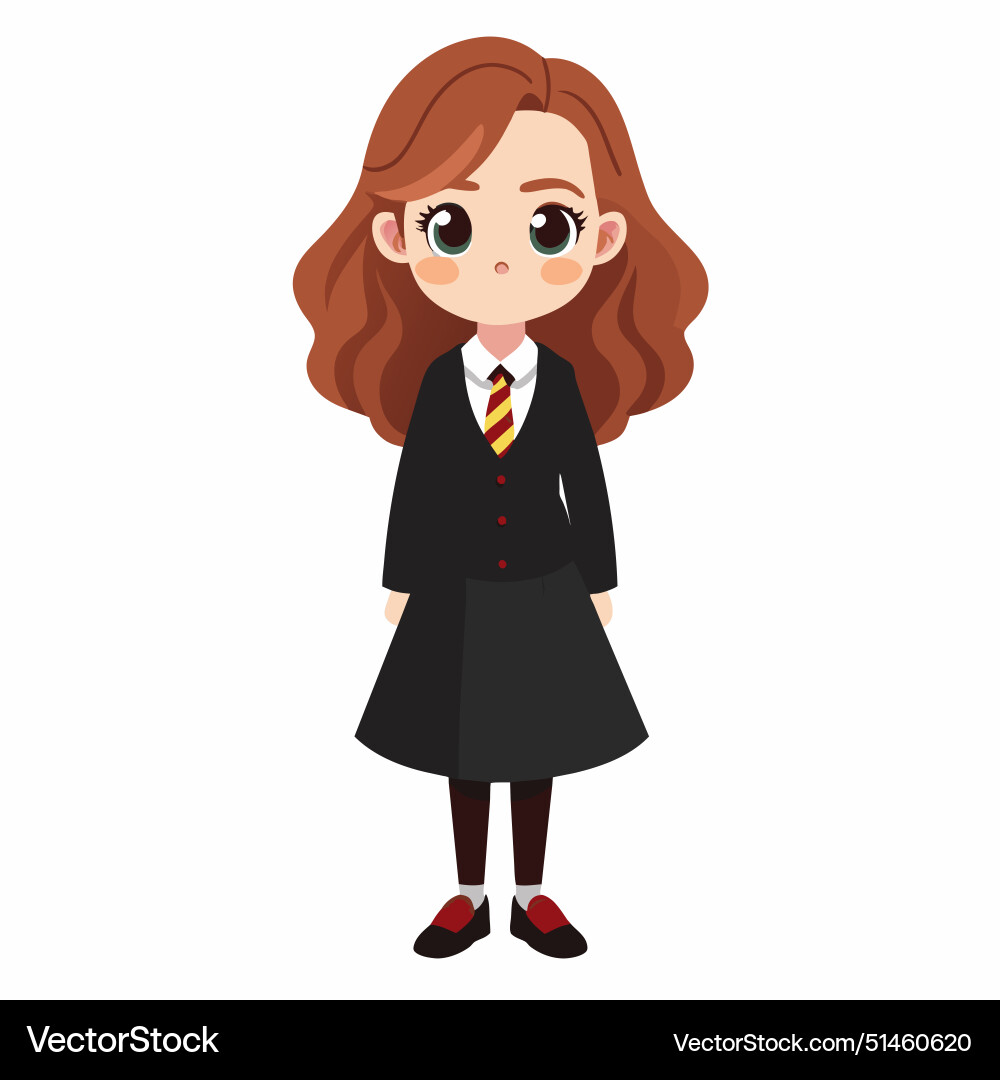Ein Mädchen in der Schuluniform der Magie steht Ein Mädchen in der Schuluniform der Magie steht vektorbild