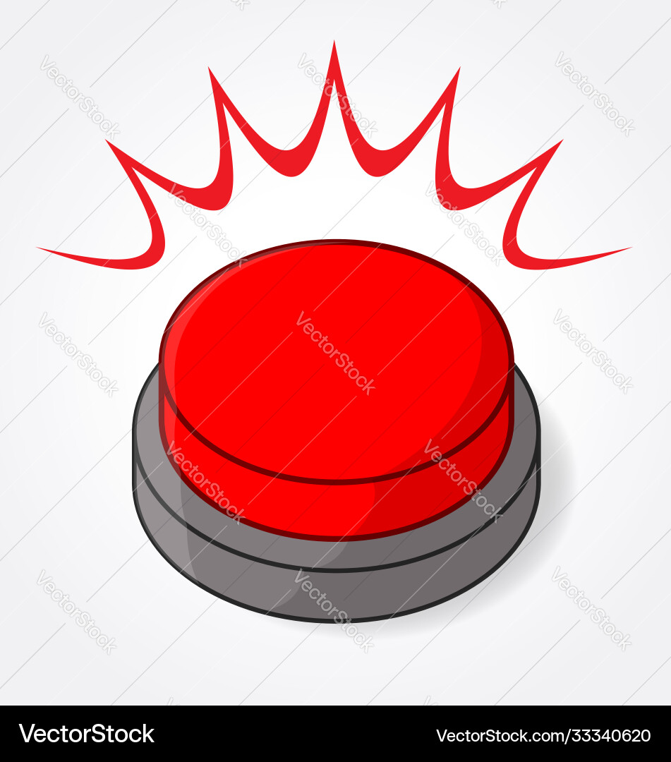 Flashing Red Button - Alarm Icon Vector Image