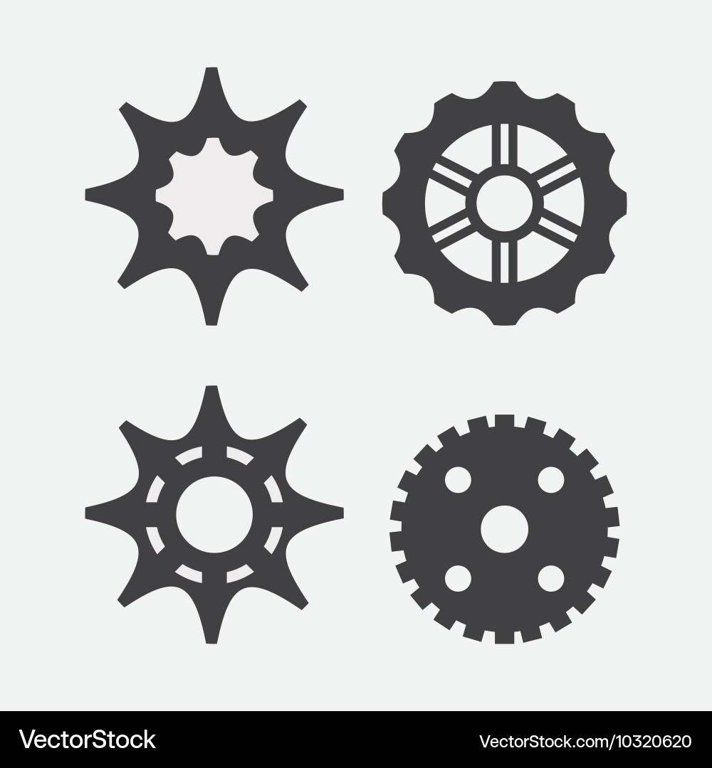 Gear cog machine part set design vector image