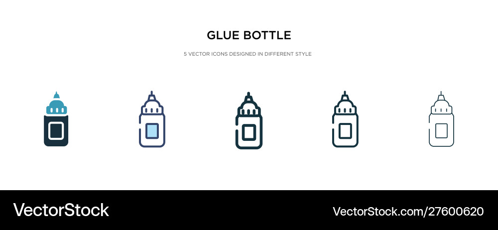 Glue bottle icon in different style two colored Vector Image
