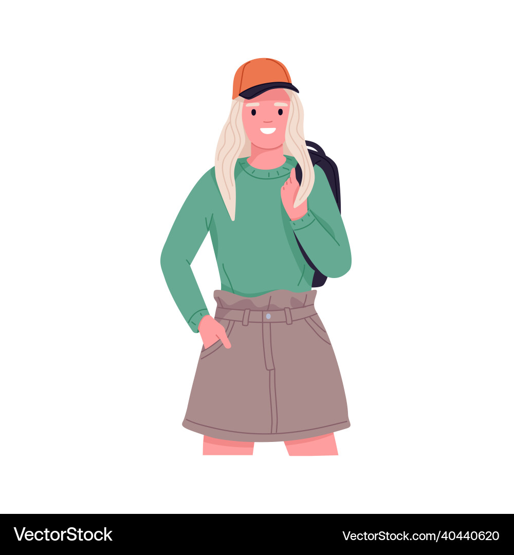 Happy school Mädchen modern lächeln Teenager Happy school Mädchen modern lächeln Teenager vektorbild