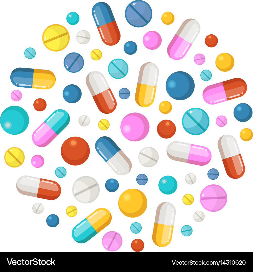 Healthy elements in circle shape background vector image