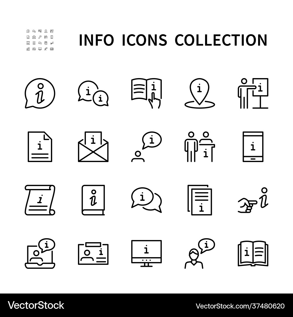 Information linear icons set isolated icon Information linear icons set isolated icon vector image