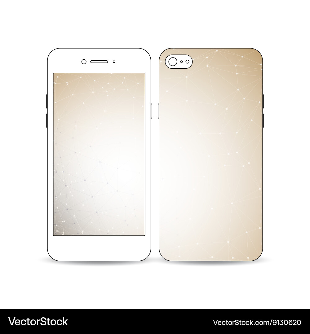 Mobile smartphone with an example of the screen vector image