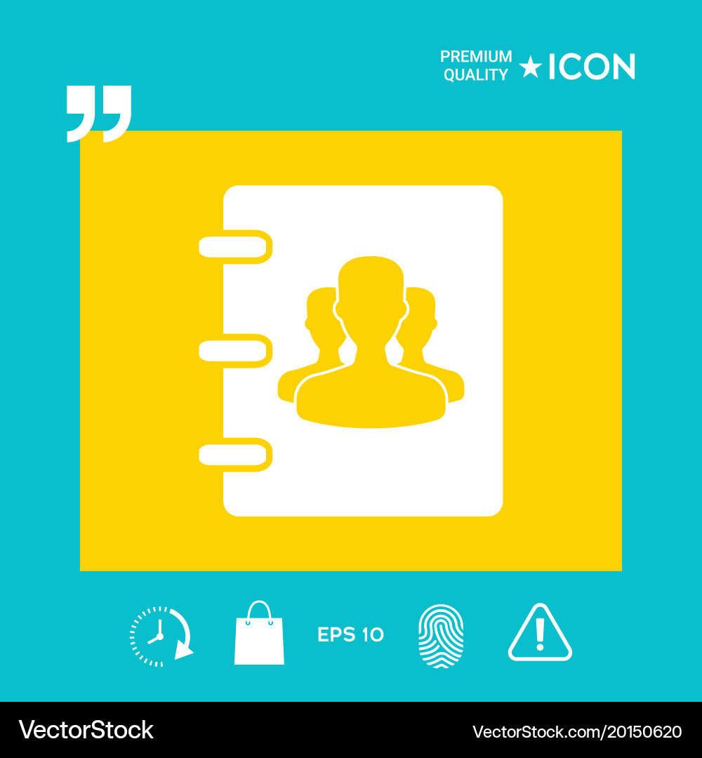 Notebook address phone book icon with symbol Vector Image