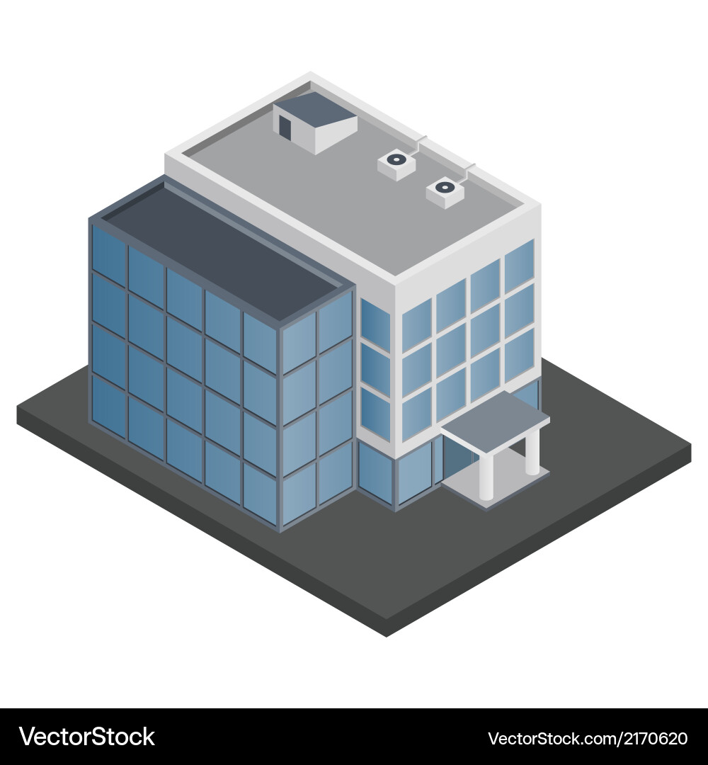 Office building isometric Royalty Free Vector Image