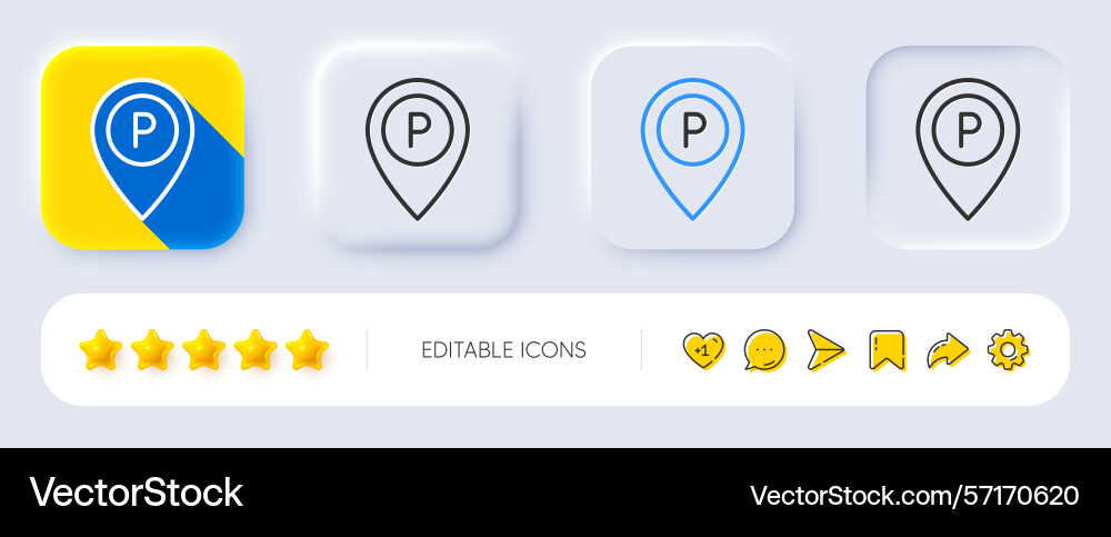 Parking line icon location map pointer sign Parking line icon location map pointer sign vector image