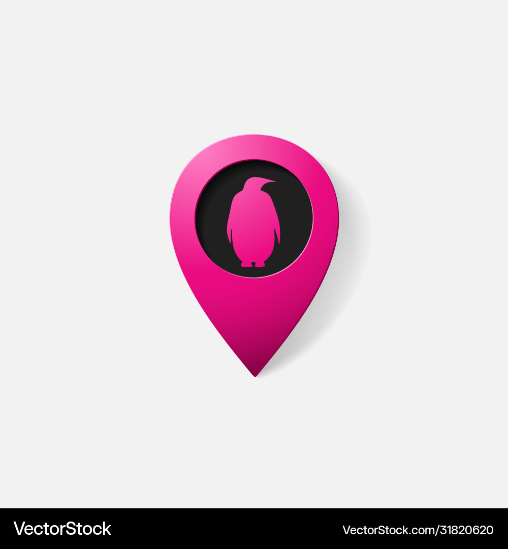 Realistic color pointer penguin Realistic color pointer penguin vector image