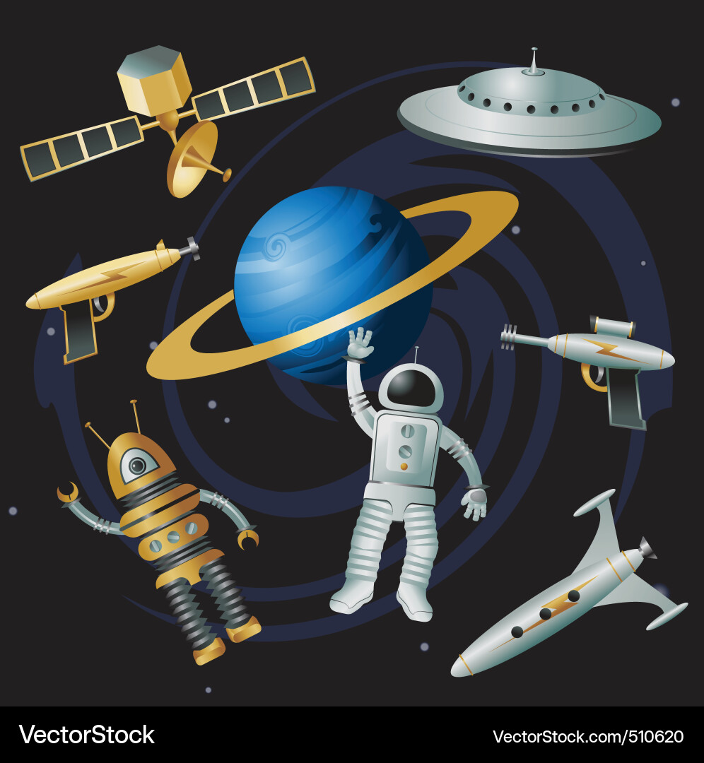 Space Debris and Objects vector image