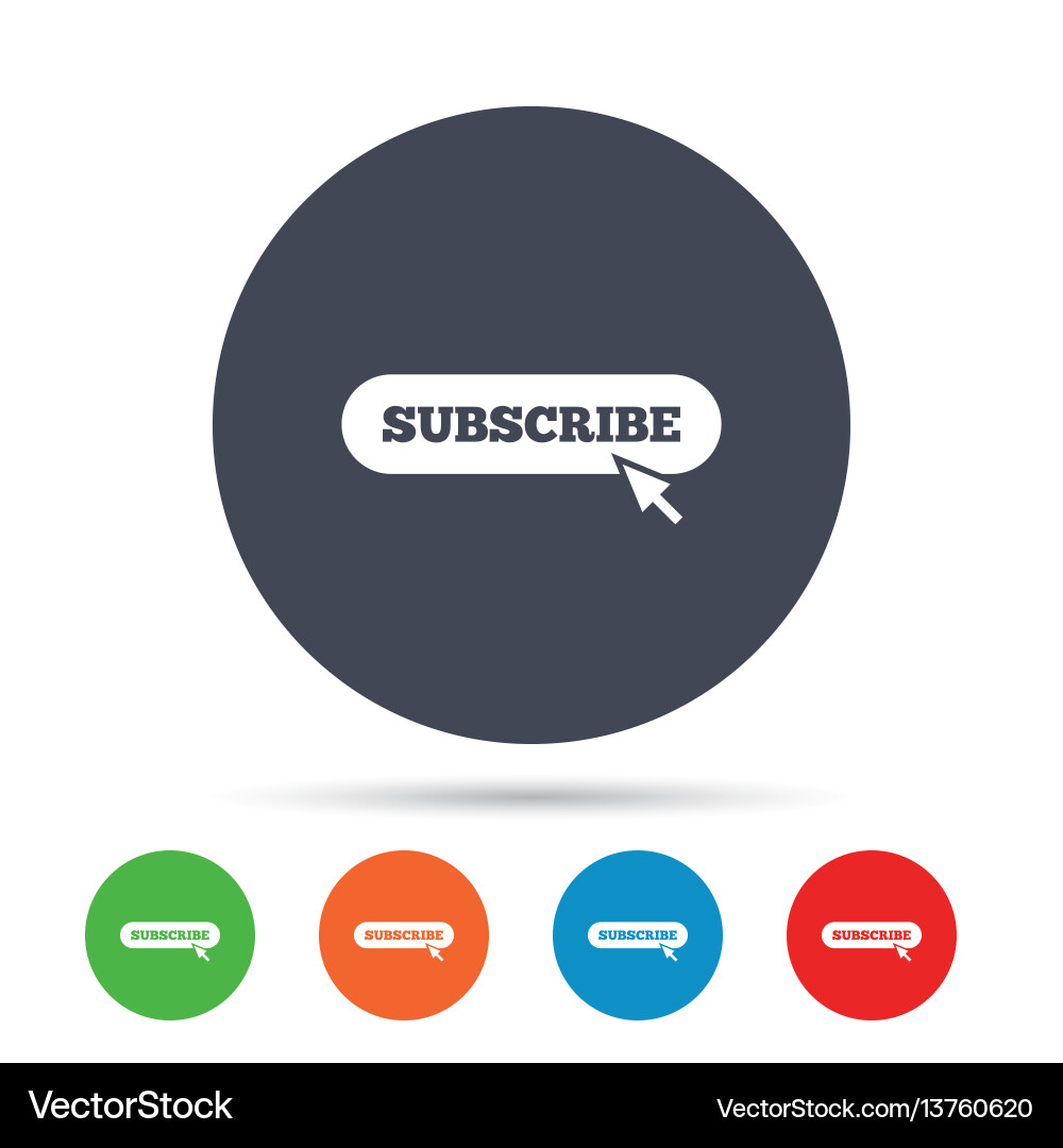 Subscribe with cursor pointer icon membership Vector Image