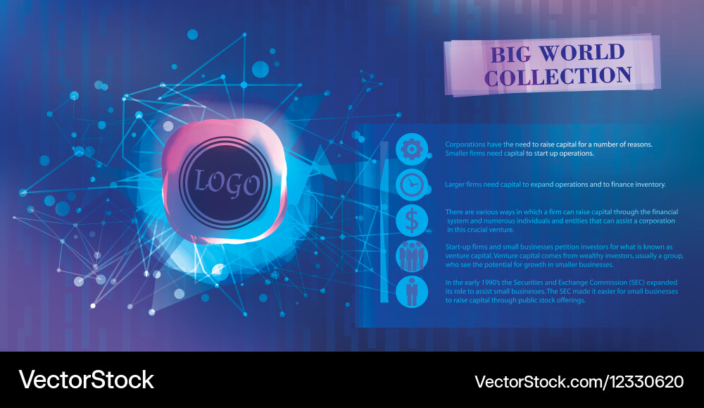 Template with a sparkling sphere vector image
