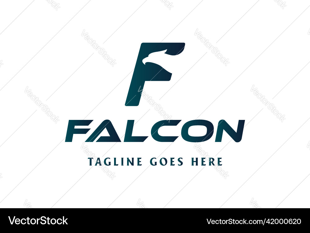 Ursprünglicher Buchstabe f für falcon hawk eagle bird logo Ursprünglicher Buchstabe f für falcon hawk eagle bird logo vektorbild