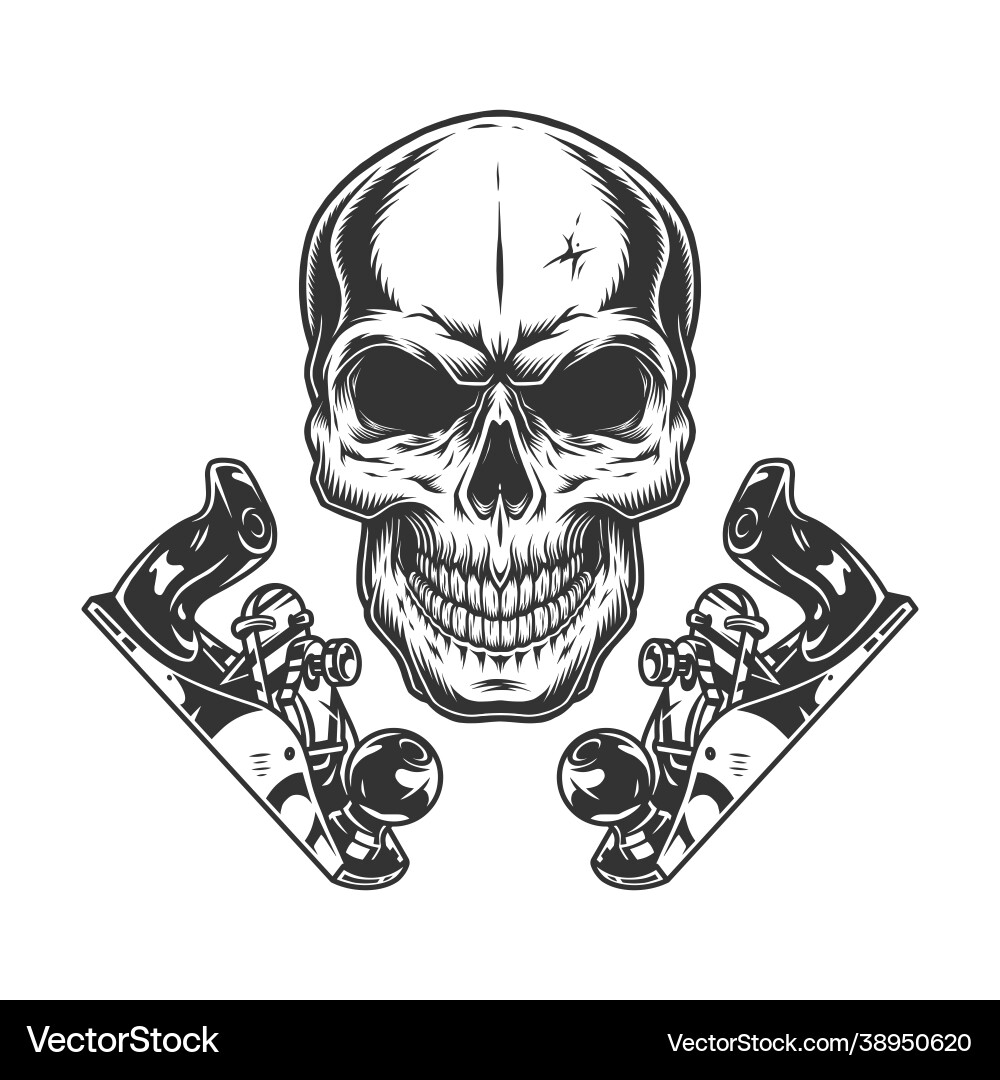 Vintage concept skull and jointers Vintage concept skull and jointers Vector Image