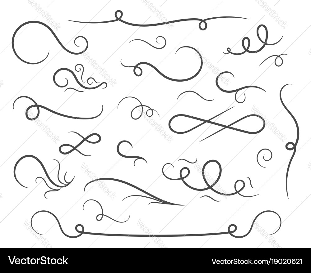Abstract confusing twisted lines calligraphic vector image