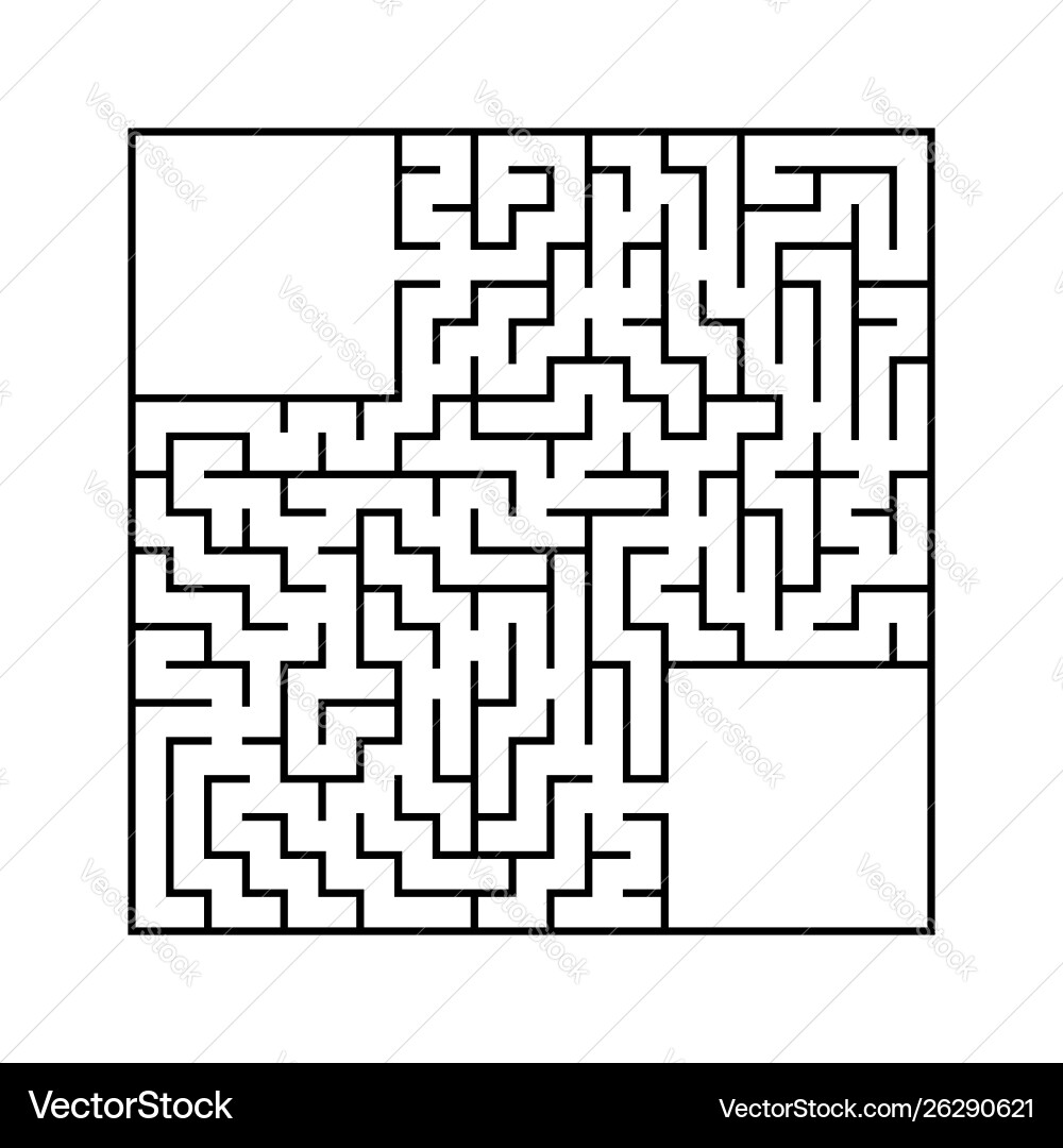 Abstract square maze with entrance and exit Abstract square maze with entrance and exit vector image