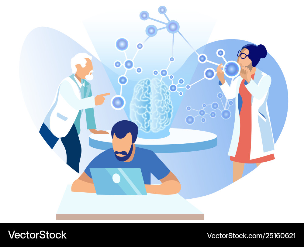 Artificial Intelligence Brain Network vector image
