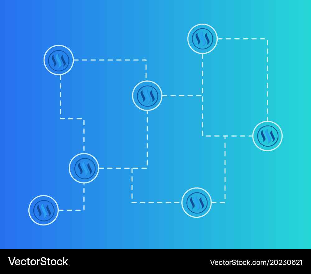 Blockchain steem networking concept background Vector Image