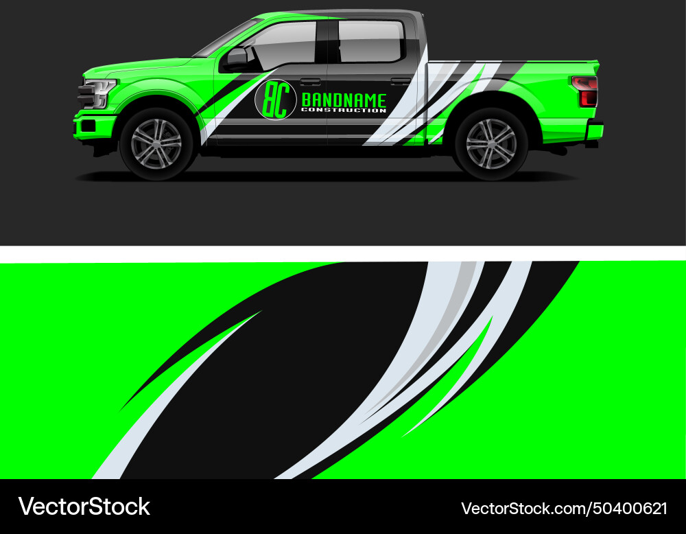 Car Wrap Mockup - Vehicle Vinyl vector image