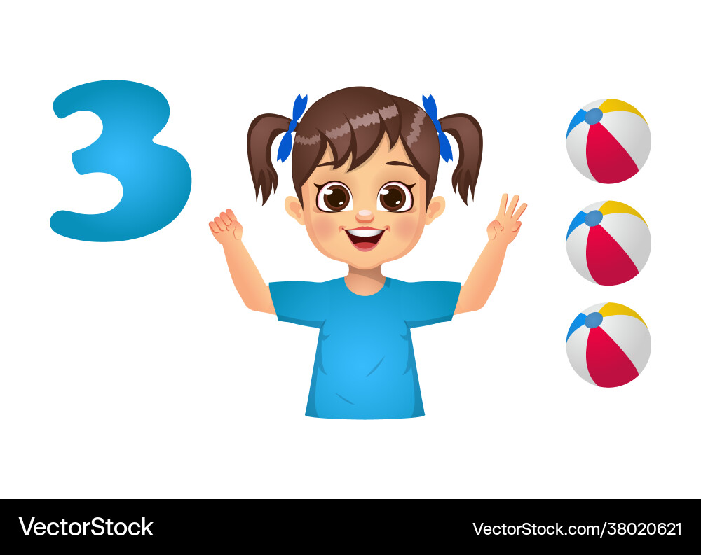 Children learning number counting with fingers Vector Image