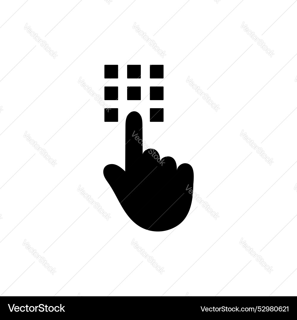Code lock icon set security keypad entry symbol vector image