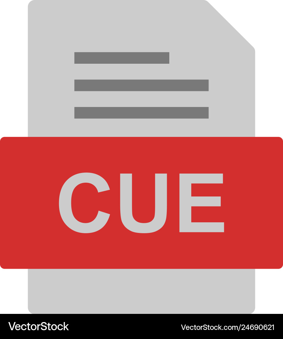 Cue file document icon vector image