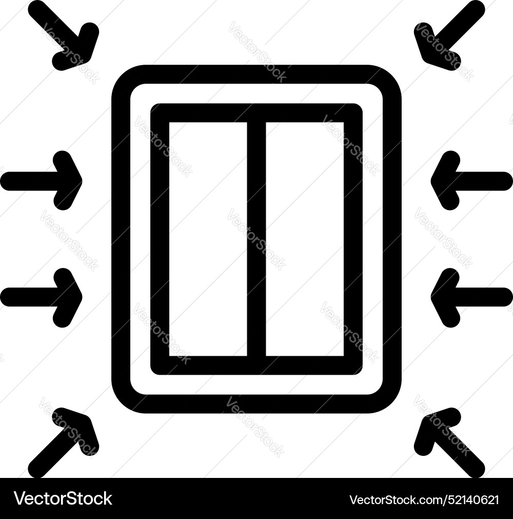 Double window installating with arrows pointing Vector Image