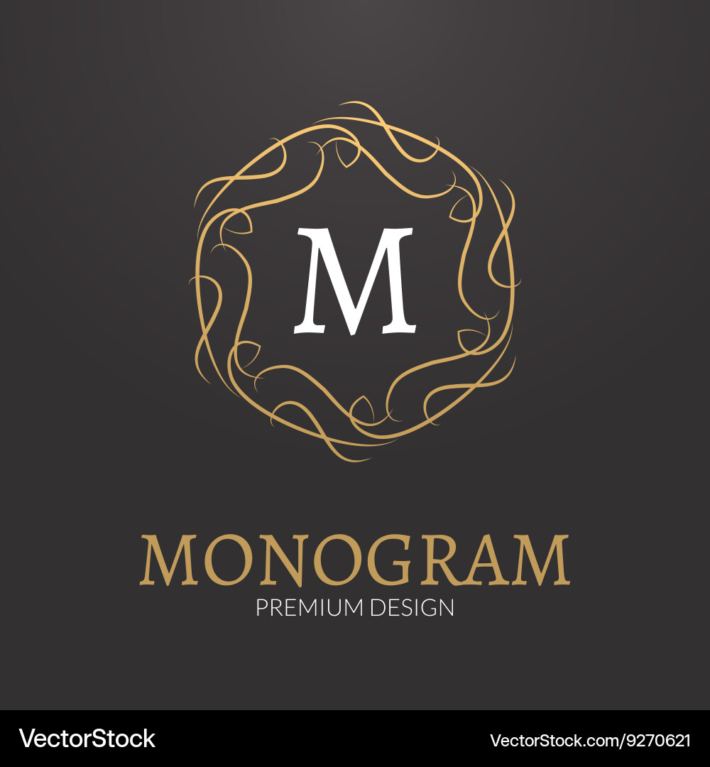Elegant Monogram Logo Template Vector Image