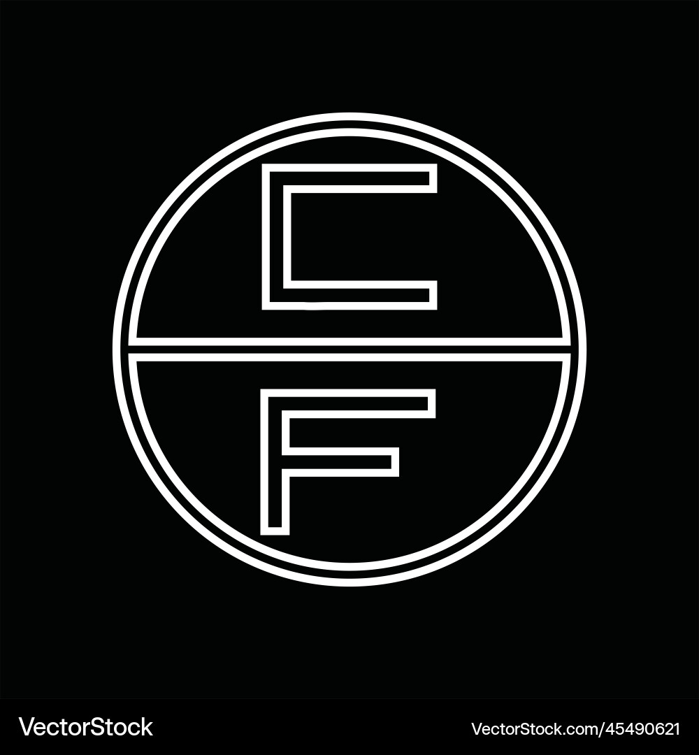 Fc logo monogram abstract inside circle stripe Fc logo monogram abstract inside circle stripe Vector Image