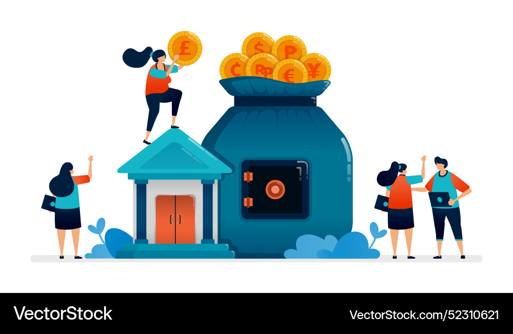Financial security and protection in banking Financial security and protection in banking vector image