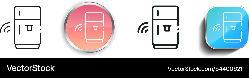 Fridge icon thin linear regular and button style vector image