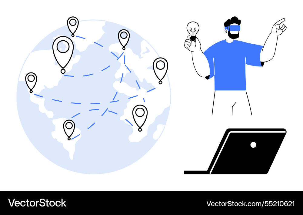 Global networking and virtual interaction Global networking and virtual interaction vector image