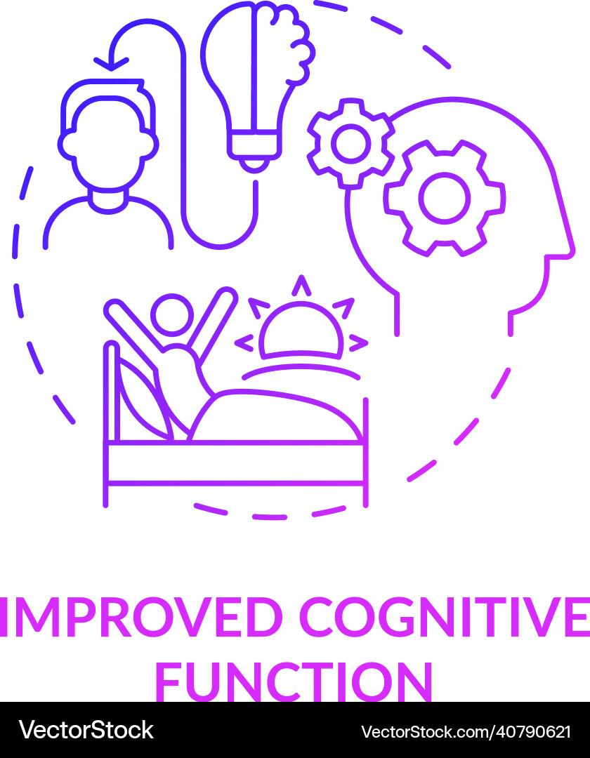 Improved cognitive functions purple gradient Improved cognitive functions purple gradient vector image