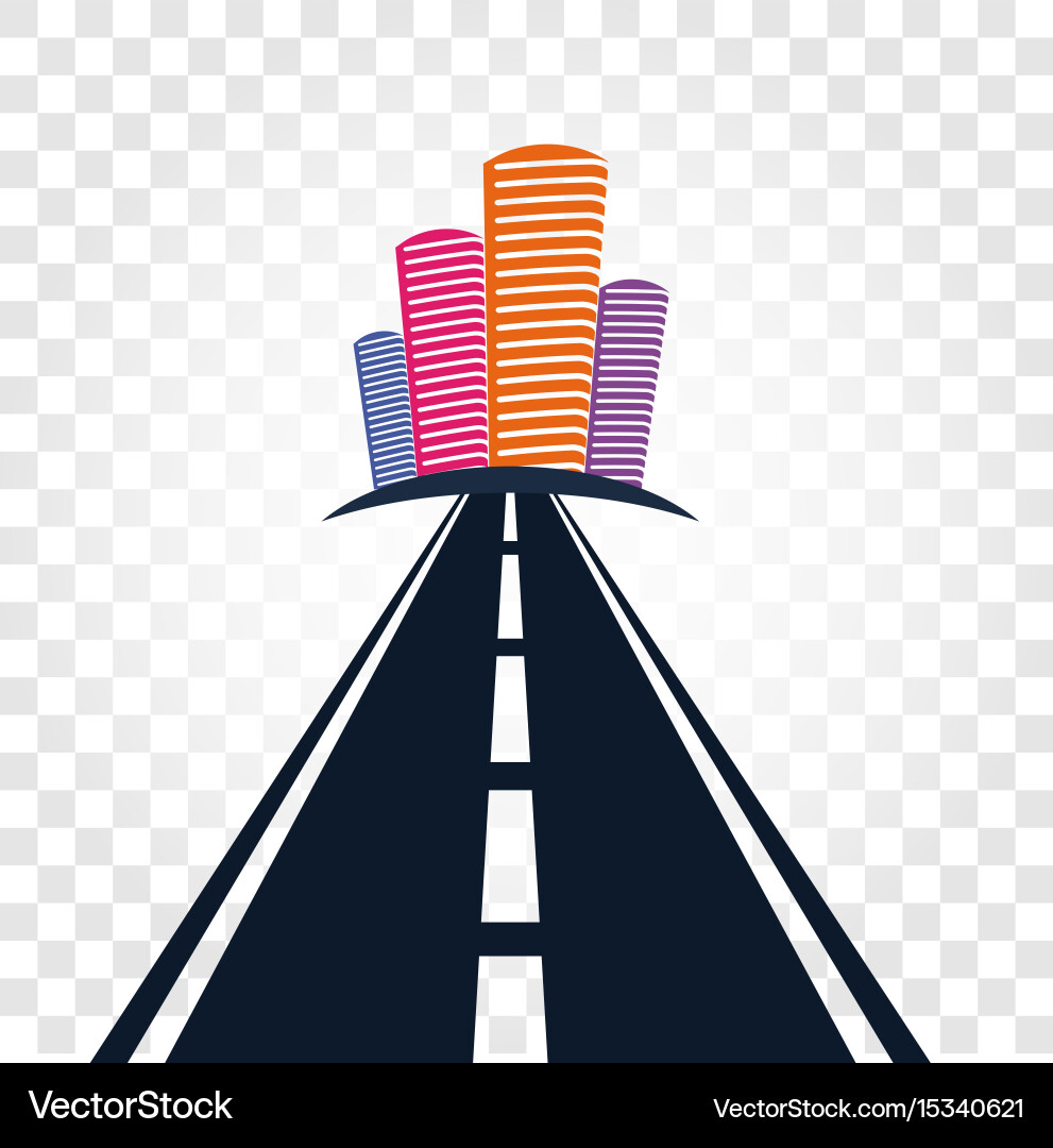 Isolated abstract empty highway with dividing vector image