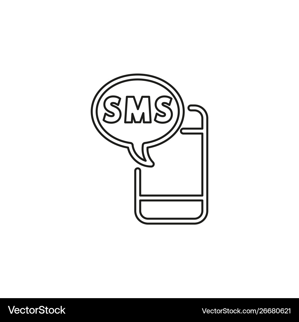 Mobile with text message icon Vector Image