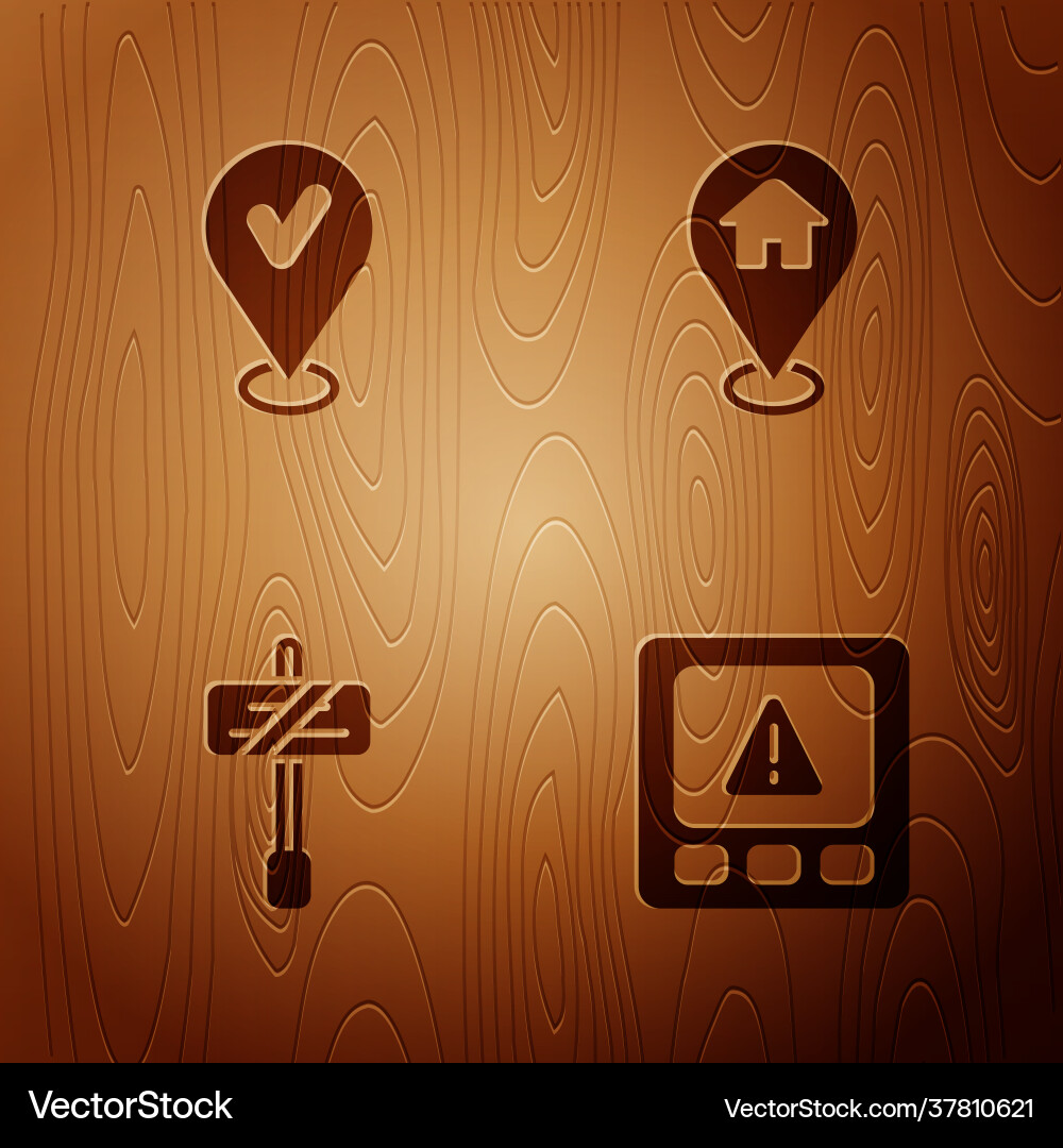 Set gps device error location with check mark Set gps device error location with check mark vector image