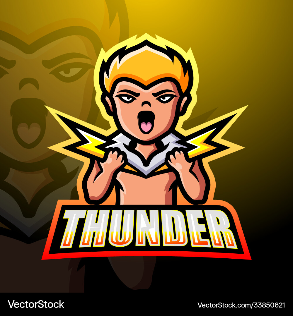 Thunder mascot esport logo design vector image