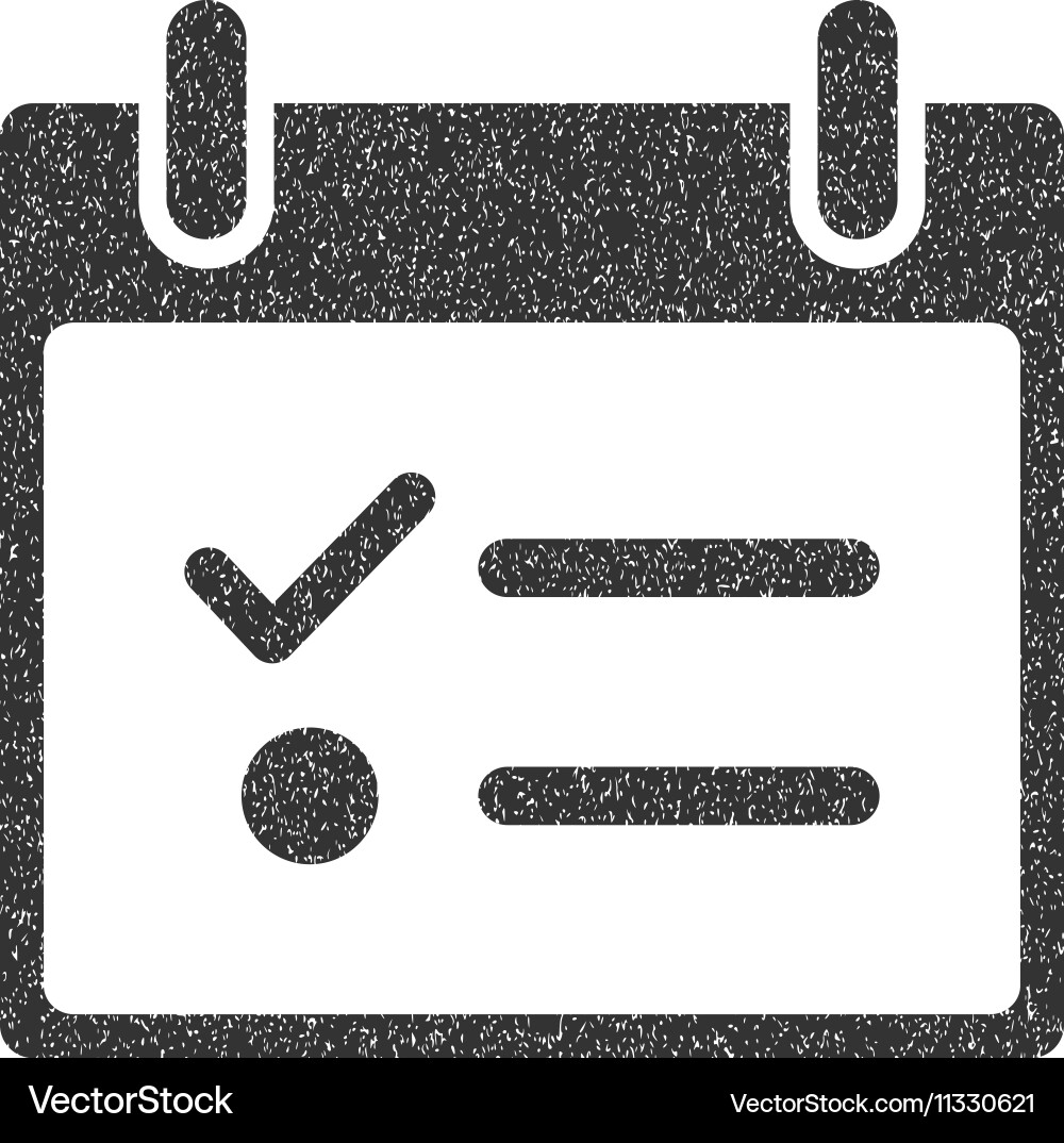 Todo list calendar day grainy texture icon Vector Image