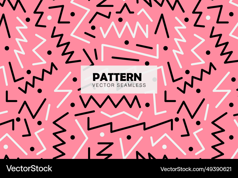 Zig zag line shapes with dots seamless pattern vector image