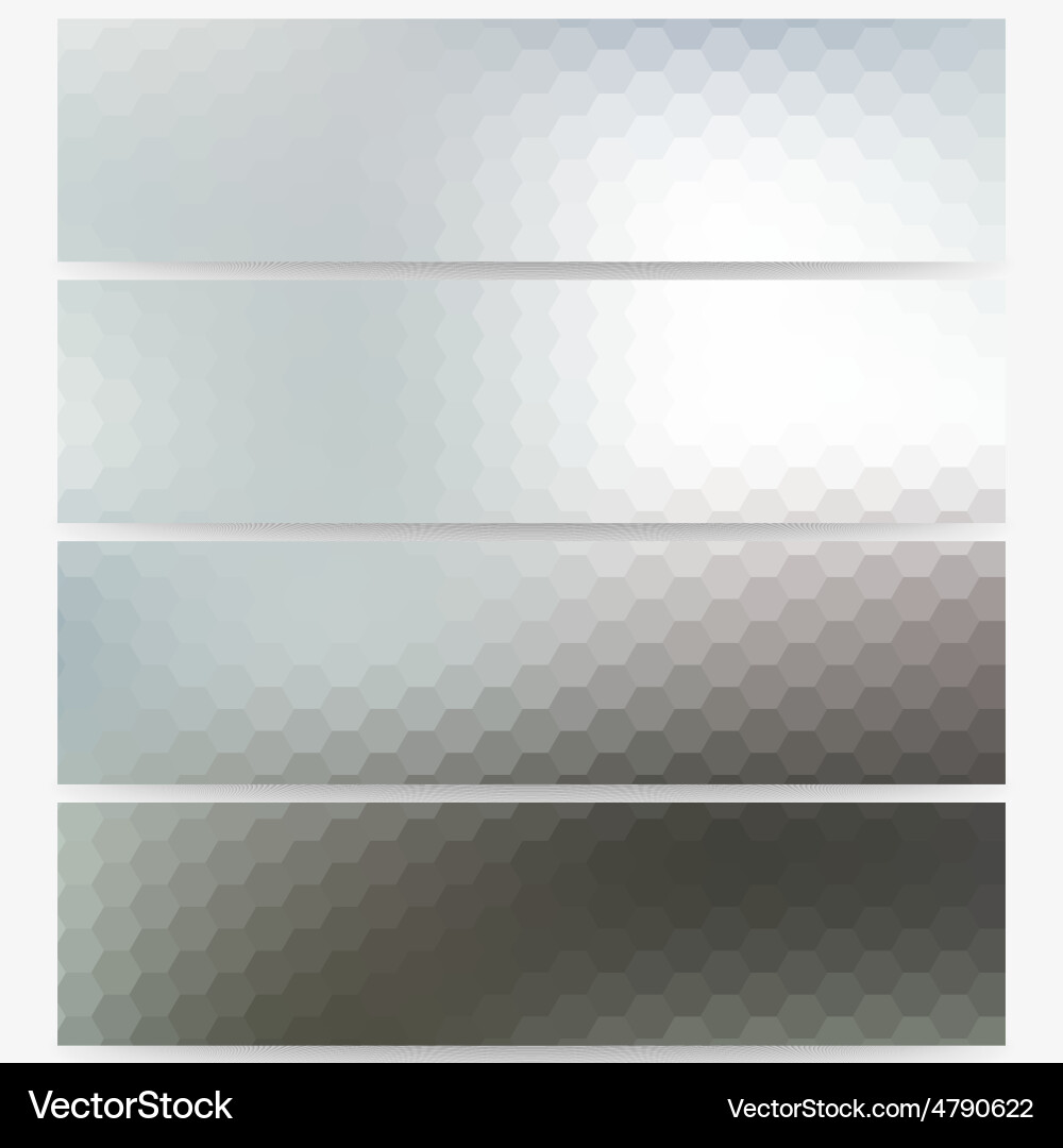Abstract hexagonal headers set blurred design Vector Image