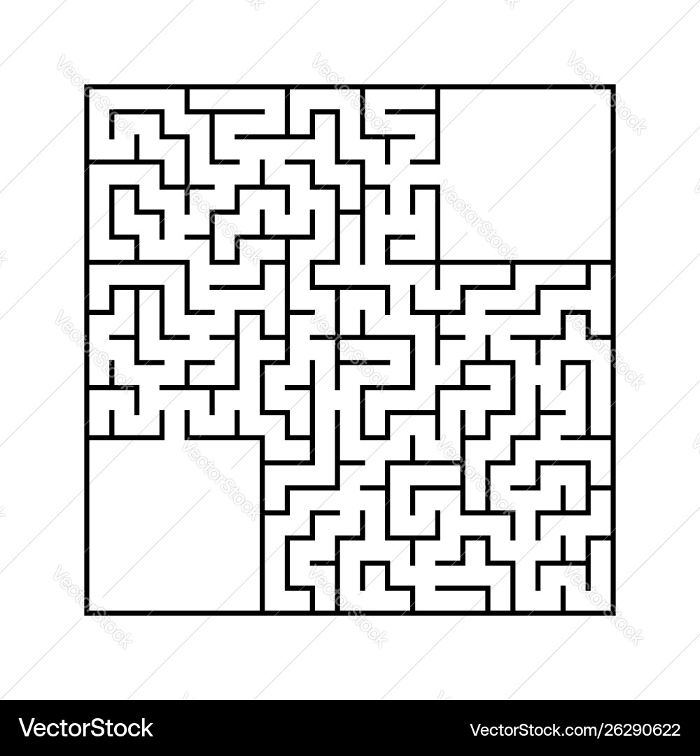 Abstract square maze with entrance and exit Abstract square maze with entrance and exit vector image