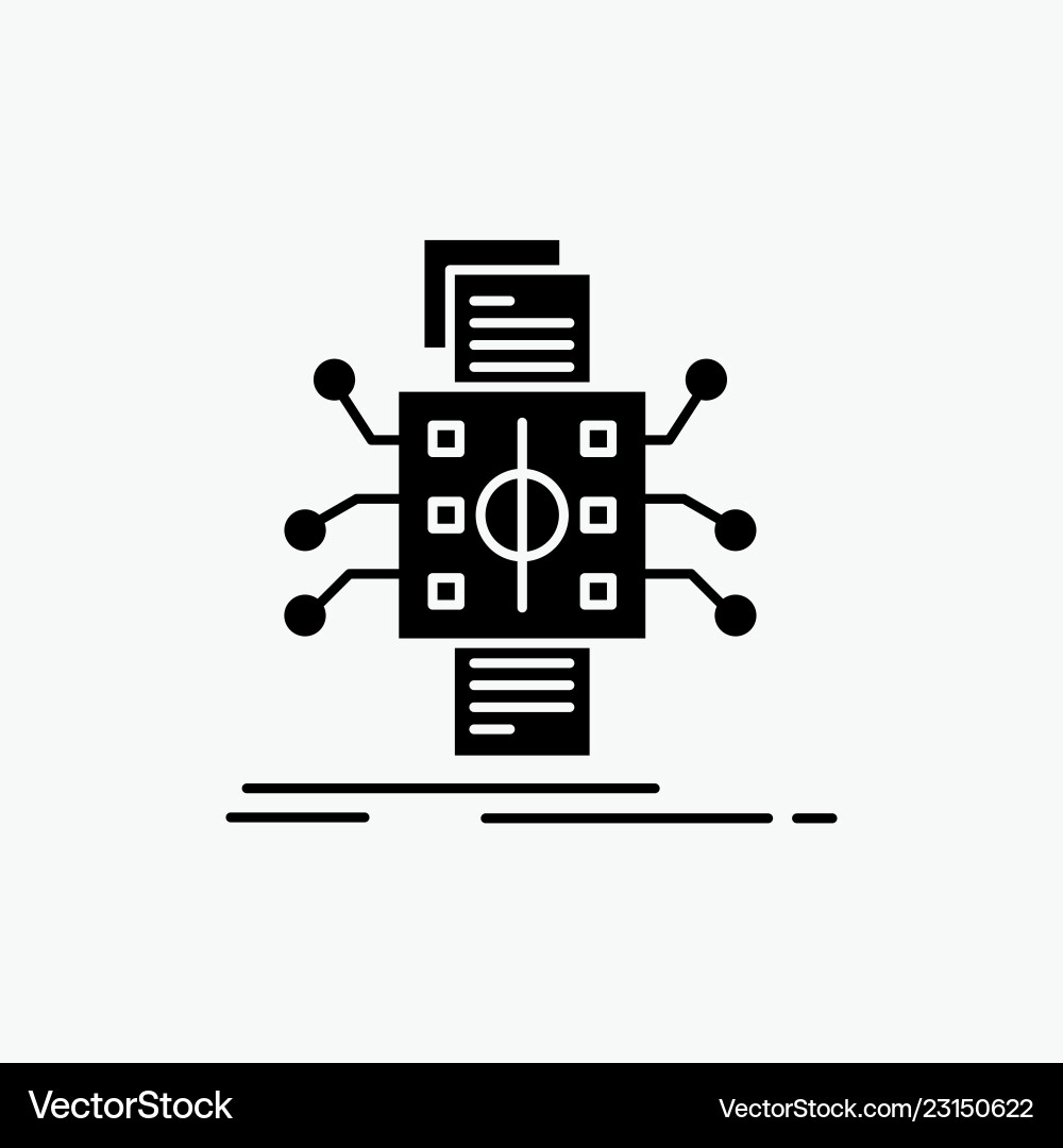 Analysis data datum processing reporting glyph Analysis data datum processing reporting glyph vector image