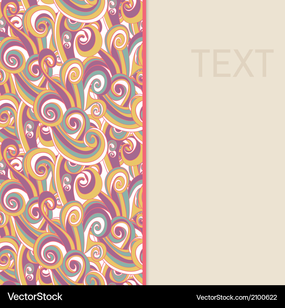 Border with abstract hand-drawn waves pattern vector image