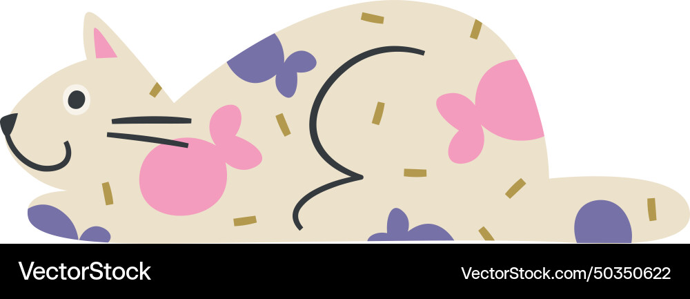 Cat with abstract pattern Vector Image