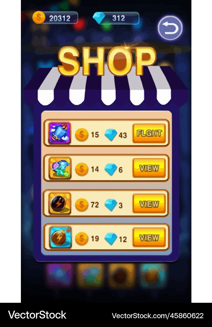 Complete set of level button game ui pop-up icon vector image