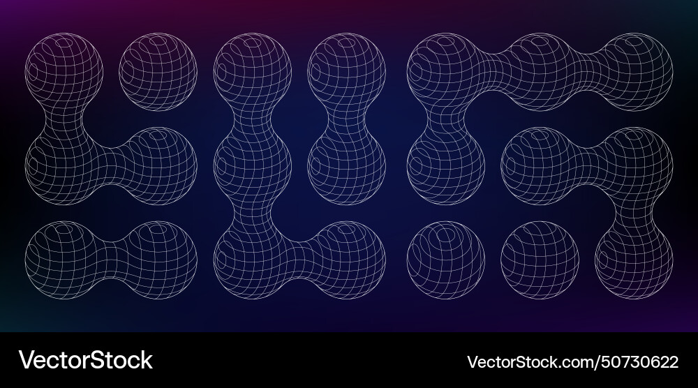 Digital globe 3d circles connected into soft Digital globe 3d circles connected into soft Vector Image