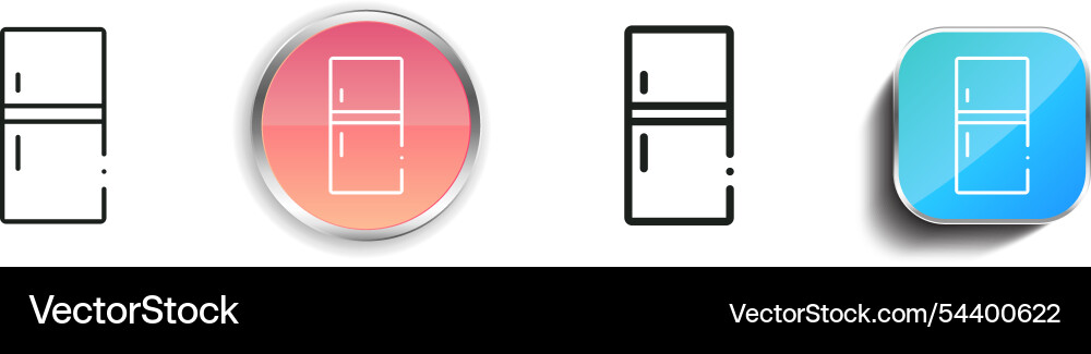 Fridge icon thin linear regular and button style vector image
