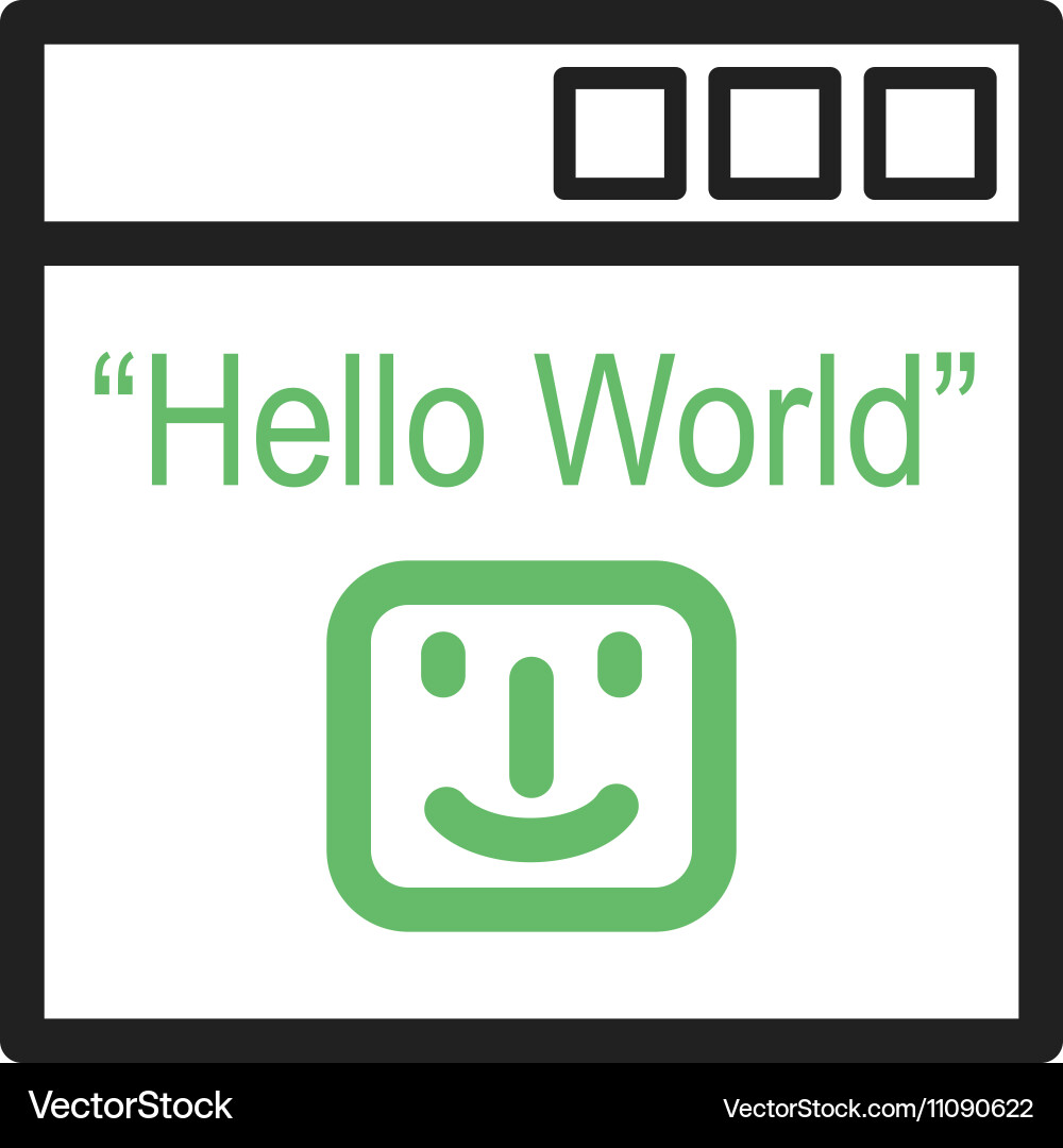 Hello world program Vector Image