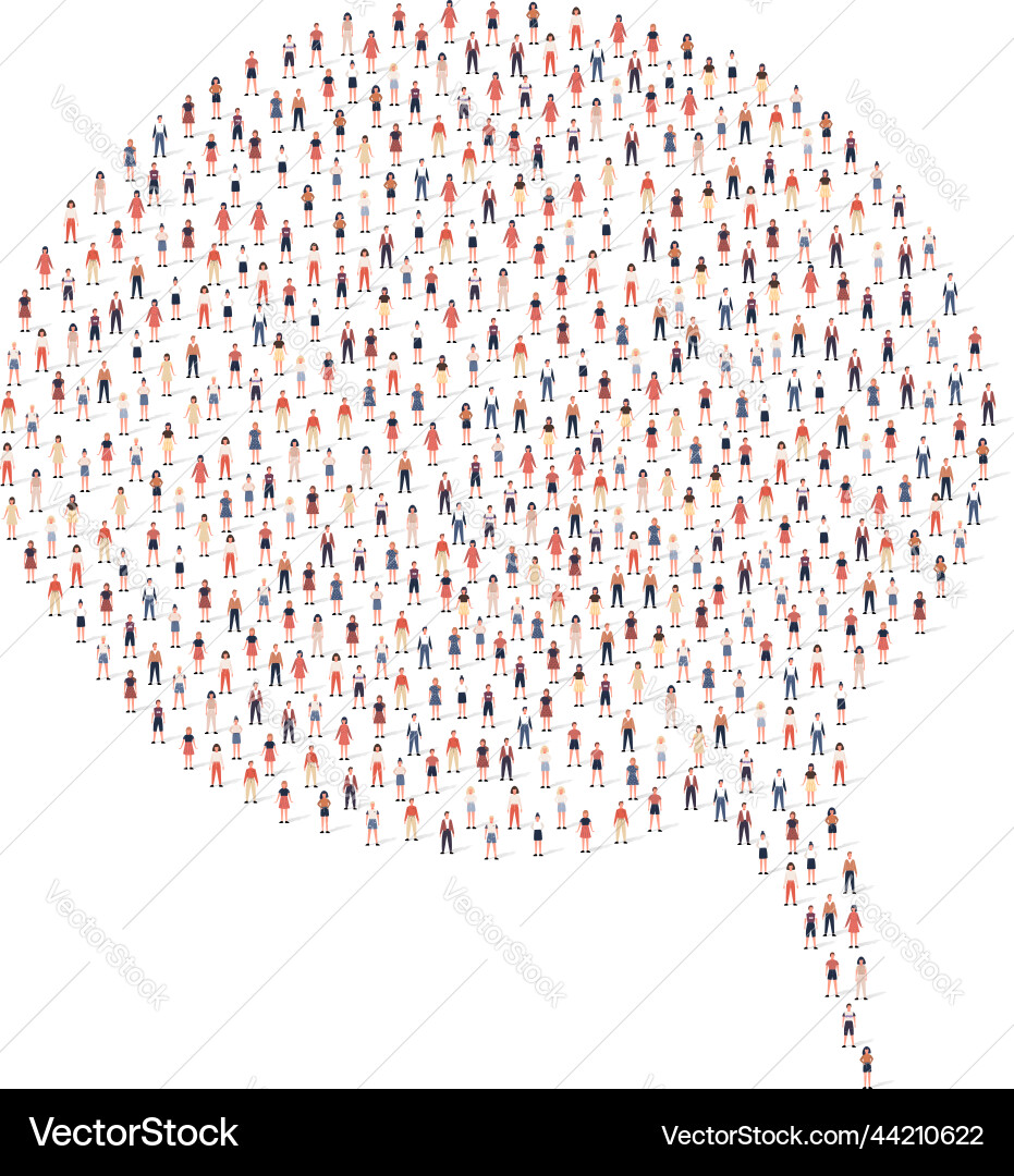 Large group of people silhouette crowded together vector image