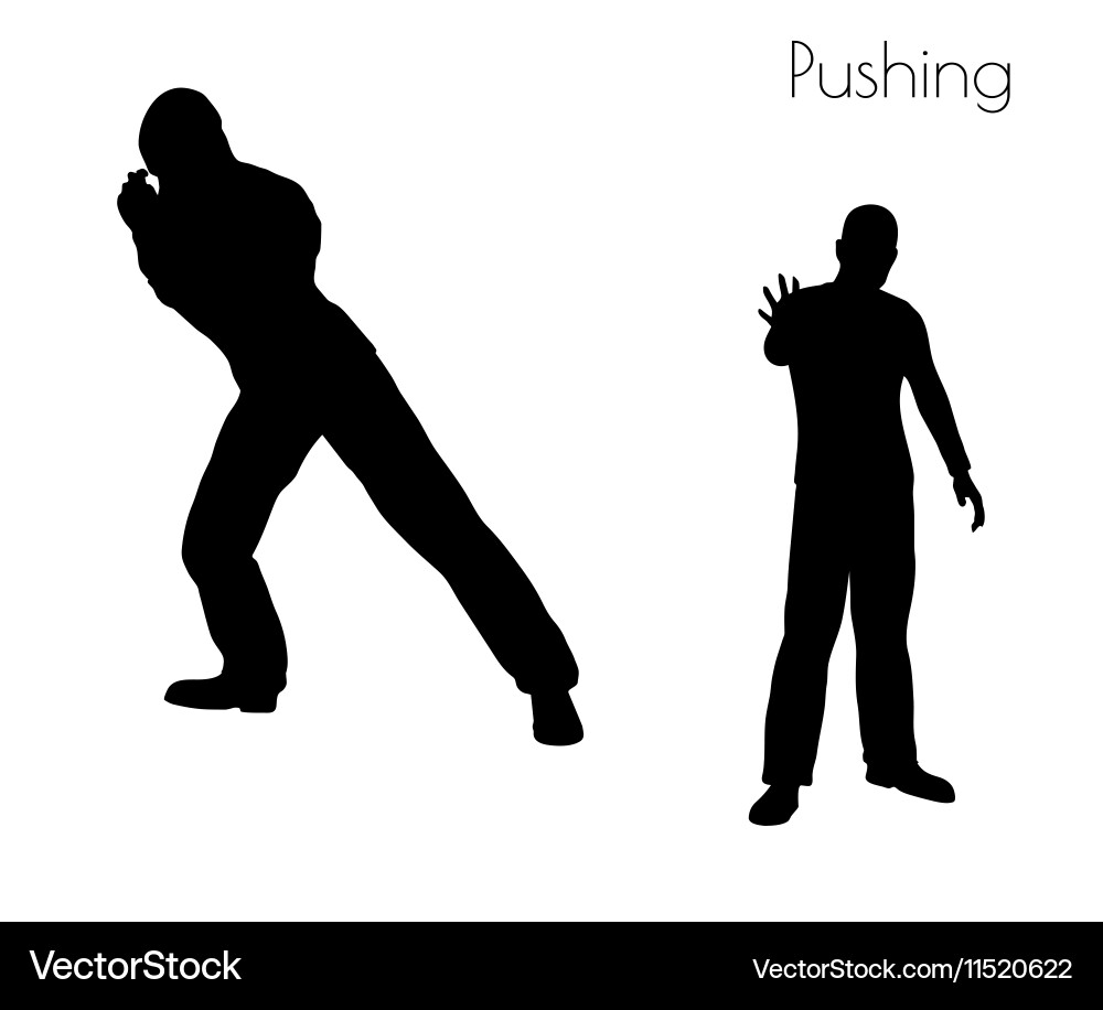 Man in pushing action pose vector image